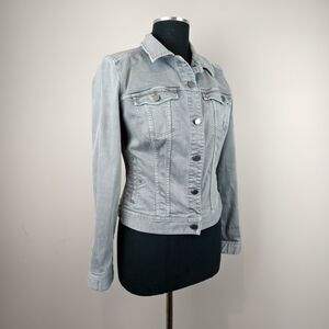 Liverpool Jeans Company Women S Grey Denim Jacket Y2K Casual Streetwear Wash